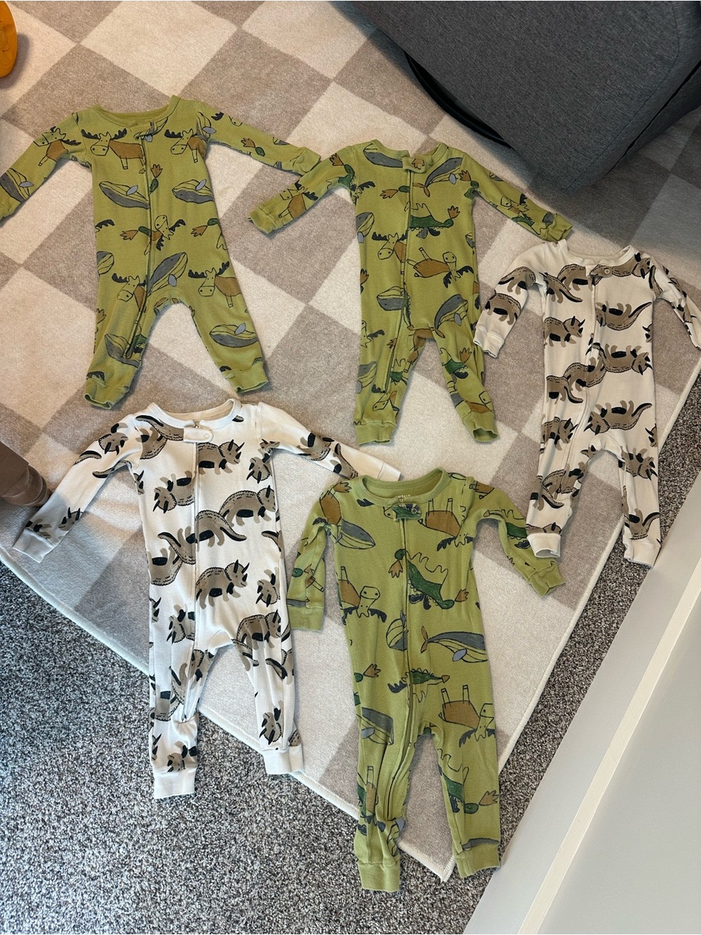 Carter’s 9-12 month footless onesies, set of 5.